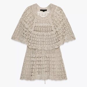Zara Light Gray Knit Poncho